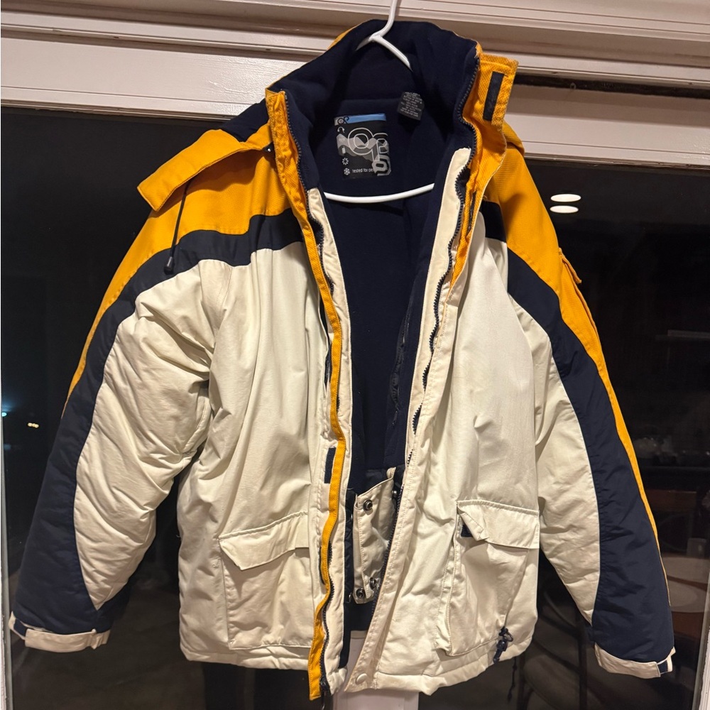 OP Yellow and Navy Kids Puffer Jacket